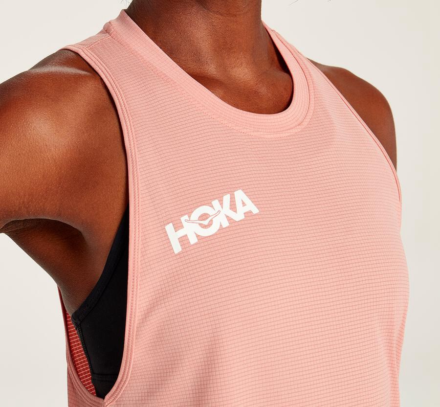 Hoka One One Top Dames - Performance Utility Tank - Roze - MR1095734